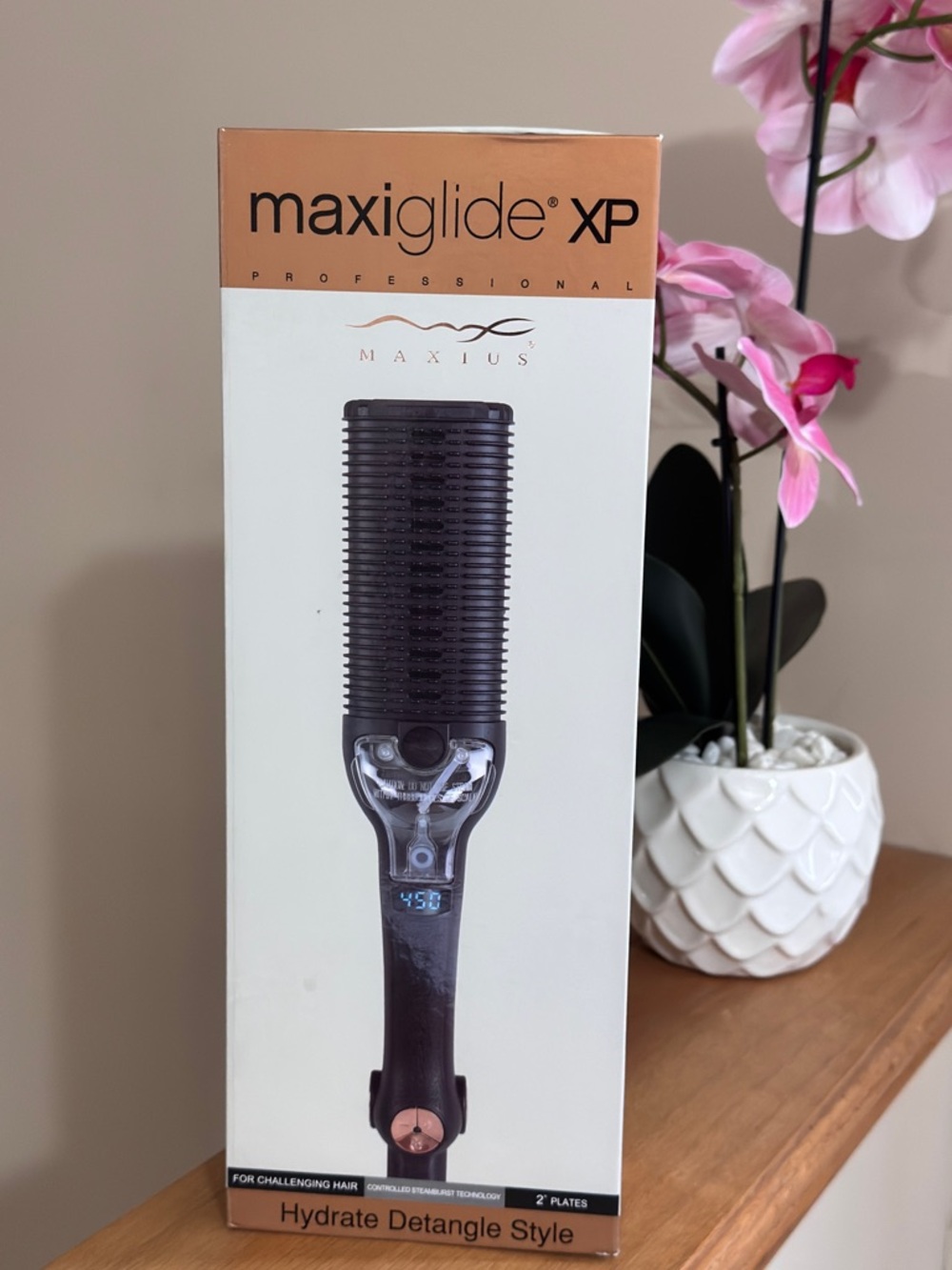Maxius Maxiglide XP Hair Straightener Steam Flat Iron New